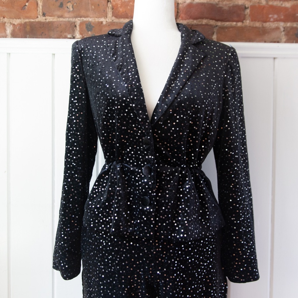& Other Stories Velvet Sequin Blazer Size 4